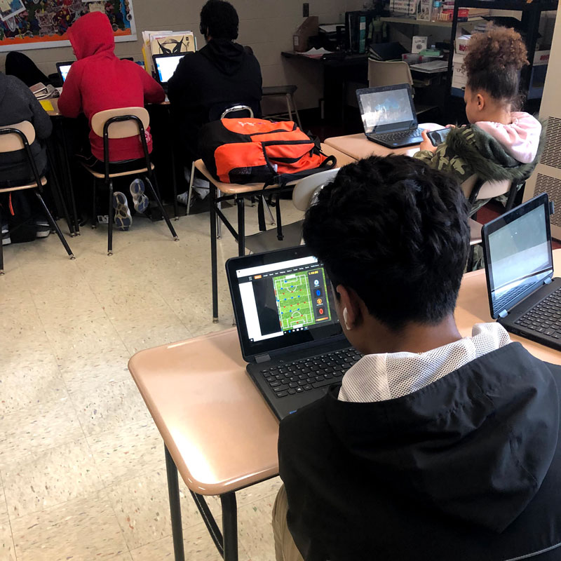 Students in my 7th Period AP Computer Science Principles Class working on Edhesive Code.
