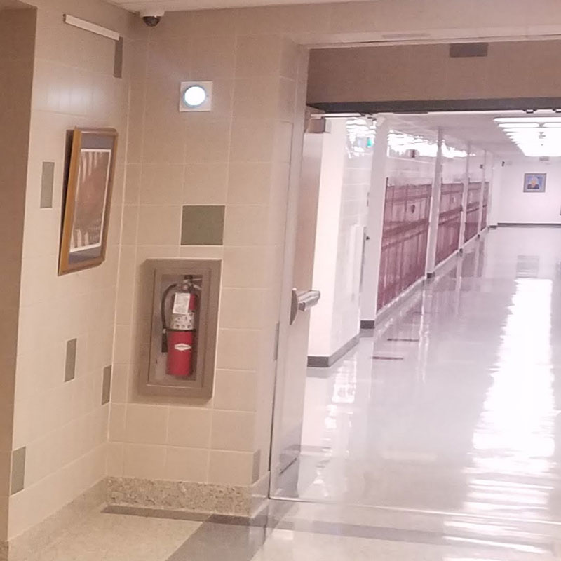 The quiet hallway of Emmaus High School, a sight usually unseen during a normal school day.